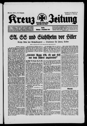 Kreuz-Zeitung vom 04.09.1933