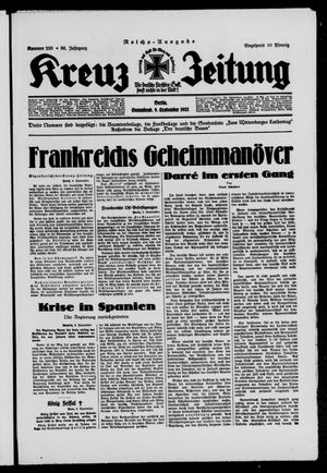Kreuz-Zeitung vom 09.09.1933