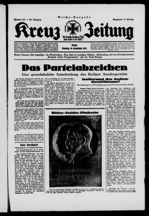 Kreuz-Zeitung vom 10.09.1933