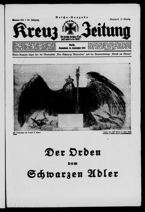 Kreuz-Zeitung vom 16.09.1933