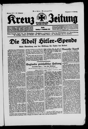 Kreuz-Zeitung vom 17.09.1933