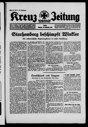 Kreuz-Zeitung vom 18.09.1933