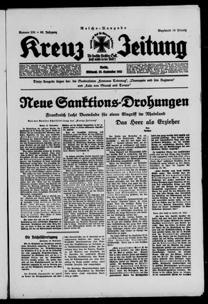 Kreuz-Zeitung vom 20.09.1933