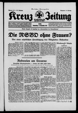 Kreuz-Zeitung on Sep 21, 1933