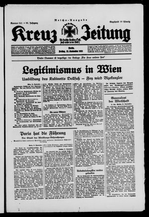 Kreuz-Zeitung vom 22.09.1933