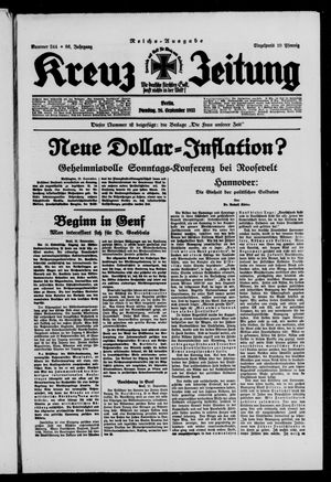 Kreuz-Zeitung vom 26.09.1933