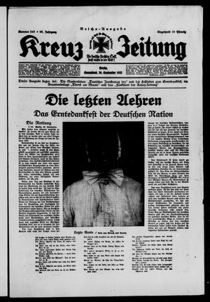Kreuz-Zeitung vom 30.09.1933
