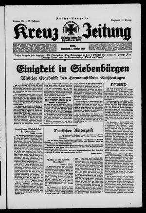 Kreuz-Zeitung vom 07.10.1933