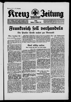 Kreuz-Zeitung vom 16.10.1933