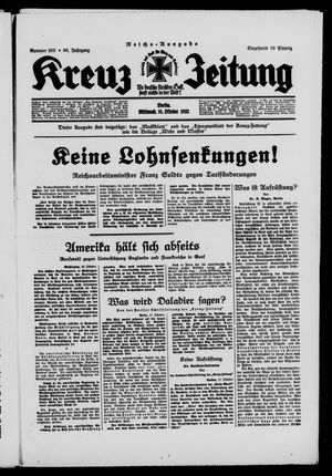 Kreuz-Zeitung on Oct 18, 1933