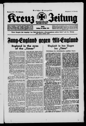 Kreuz-Zeitung vom 20.10.1933