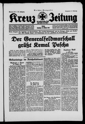Kreuz-Zeitung vom 29.10.1933