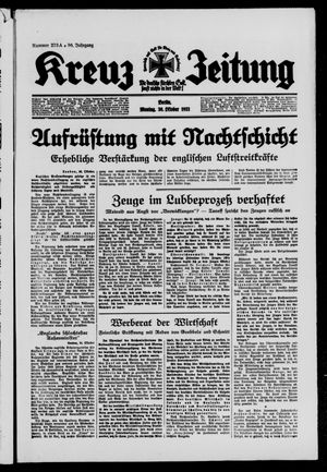 Kreuz-Zeitung vom 30.10.1933