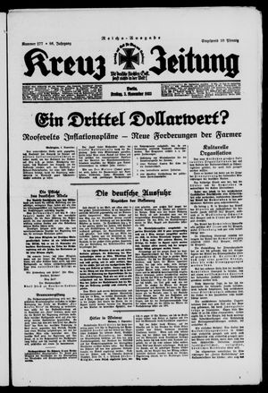 Kreuz-Zeitung vom 03.11.1933
