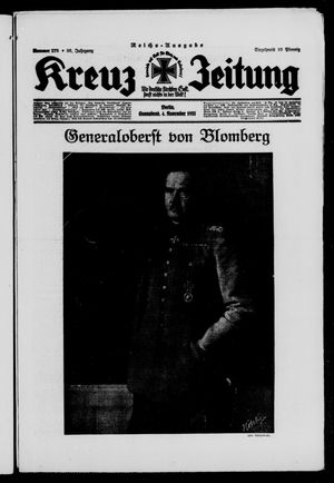 Kreuz-Zeitung vom 04.11.1933