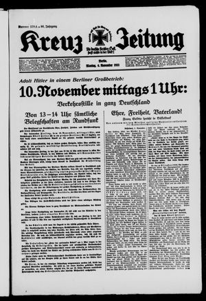 Kreuz-Zeitung vom 06.11.1933