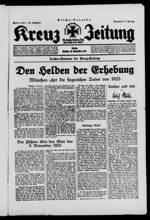 Kreuz-Zeitung on Nov 10, 1933