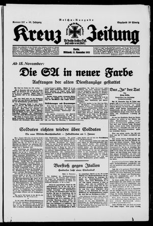 Kreuz-Zeitung vom 15.11.1933
