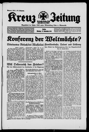 Kreuz-Zeitung vom 27.11.1933
