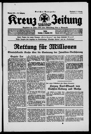 Kreuz-Zeitung vom 03.12.1933