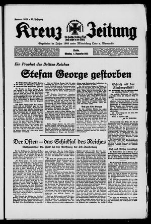 Kreuz-Zeitung vom 04.12.1933
