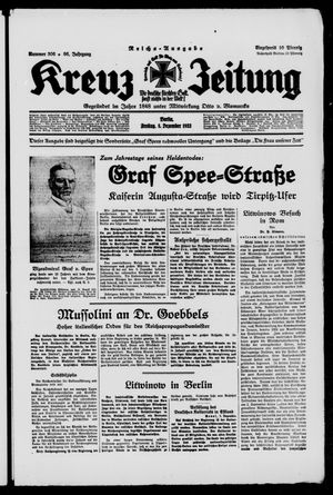 Kreuz-Zeitung vom 08.12.1933