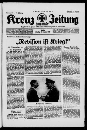 Kreuz-Zeitung vom 12.12.1933