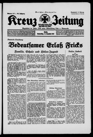 Kreuz-Zeitung vom 21.12.1933