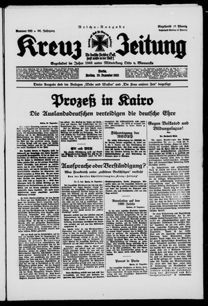 Kreuz-Zeitung vom 29.12.1933