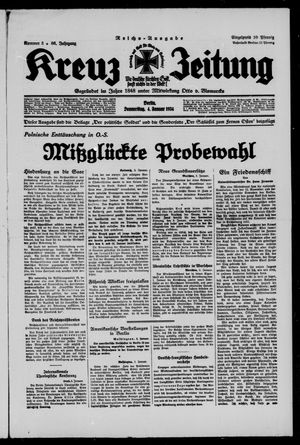 Kreuz-Zeitung vom 04.01.1934