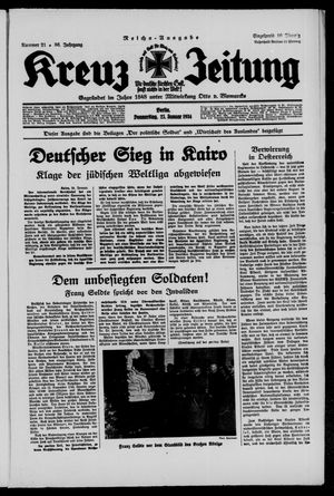 Kreuz-Zeitung vom 25.01.1934