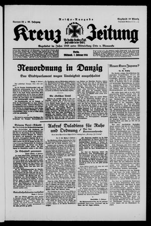 Kreuz-Zeitung vom 07.02.1934