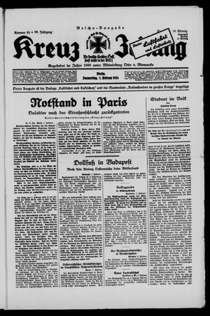 Kreuz-Zeitung vom 08.02.1934