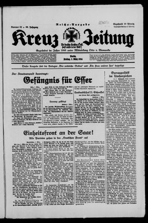 Kreuz-Zeitung on Mar 2, 1934
