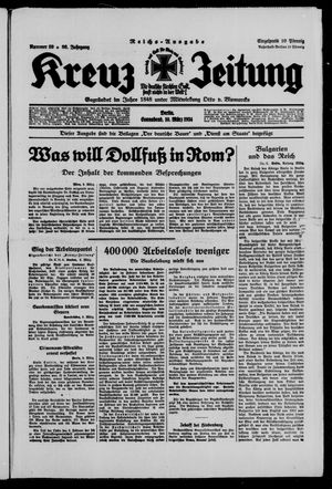 Kreuz-Zeitung vom 10.03.1934