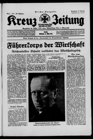 Kreuz-Zeitung vom 14.03.1934