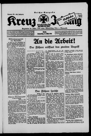 Kreuz-Zeitung vom 22.03.1934