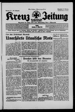 Kreuz-Zeitung vom 25.03.1934
