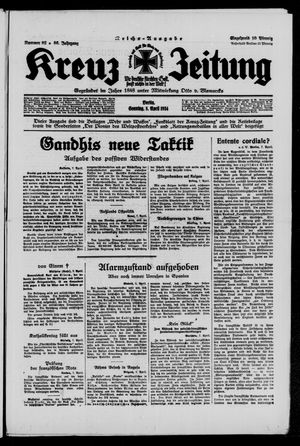Kreuz-Zeitung vom 08.04.1934