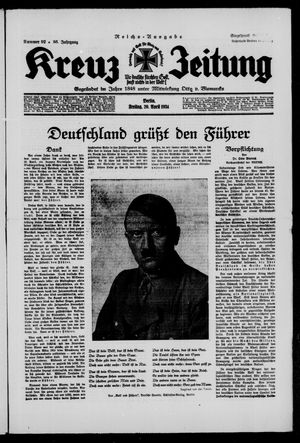 Kreuz-Zeitung vom 20.04.1934