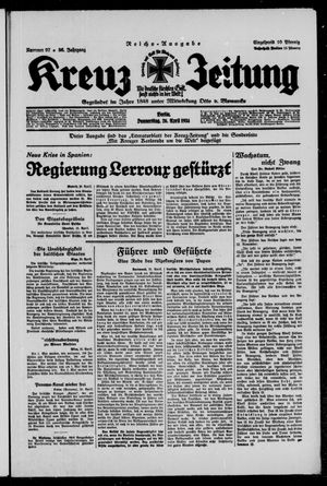 Kreuz-Zeitung vom 26.04.1934