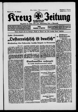 Kreuz-Zeitung vom 28.04.1934