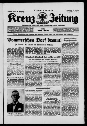 Kreuz-Zeitung vom 08.05.1934