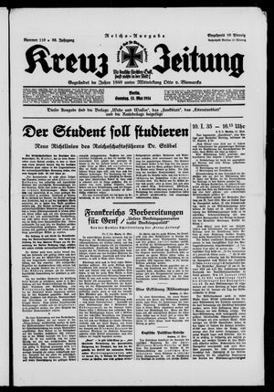 Kreuz-Zeitung vom 13.05.1934