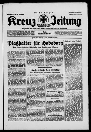 Kreuz-Zeitung vom 19.05.1934