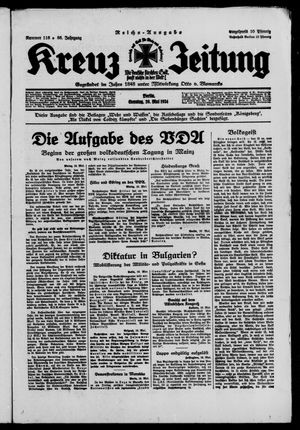 Kreuz-Zeitung vom 20.05.1934