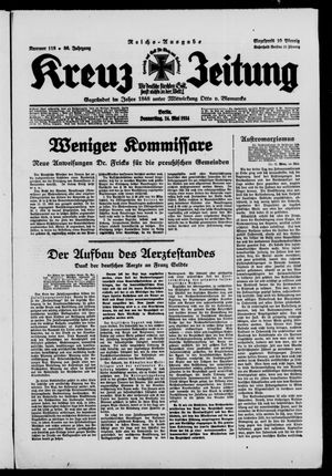 Kreuz-Zeitung vom 24.05.1934