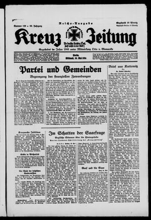 Kreuz-Zeitung vom 30.05.1934