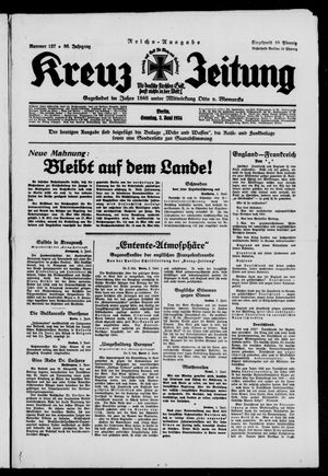 Kreuz-Zeitung vom 03.06.1934