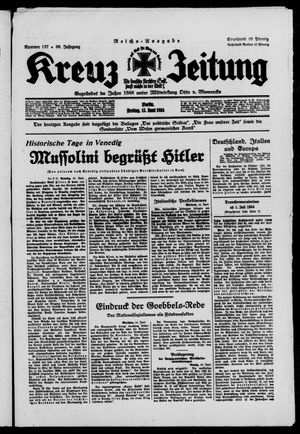 Kreuz-Zeitung vom 15.06.1934